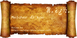 Melcher Ákos névjegykártya